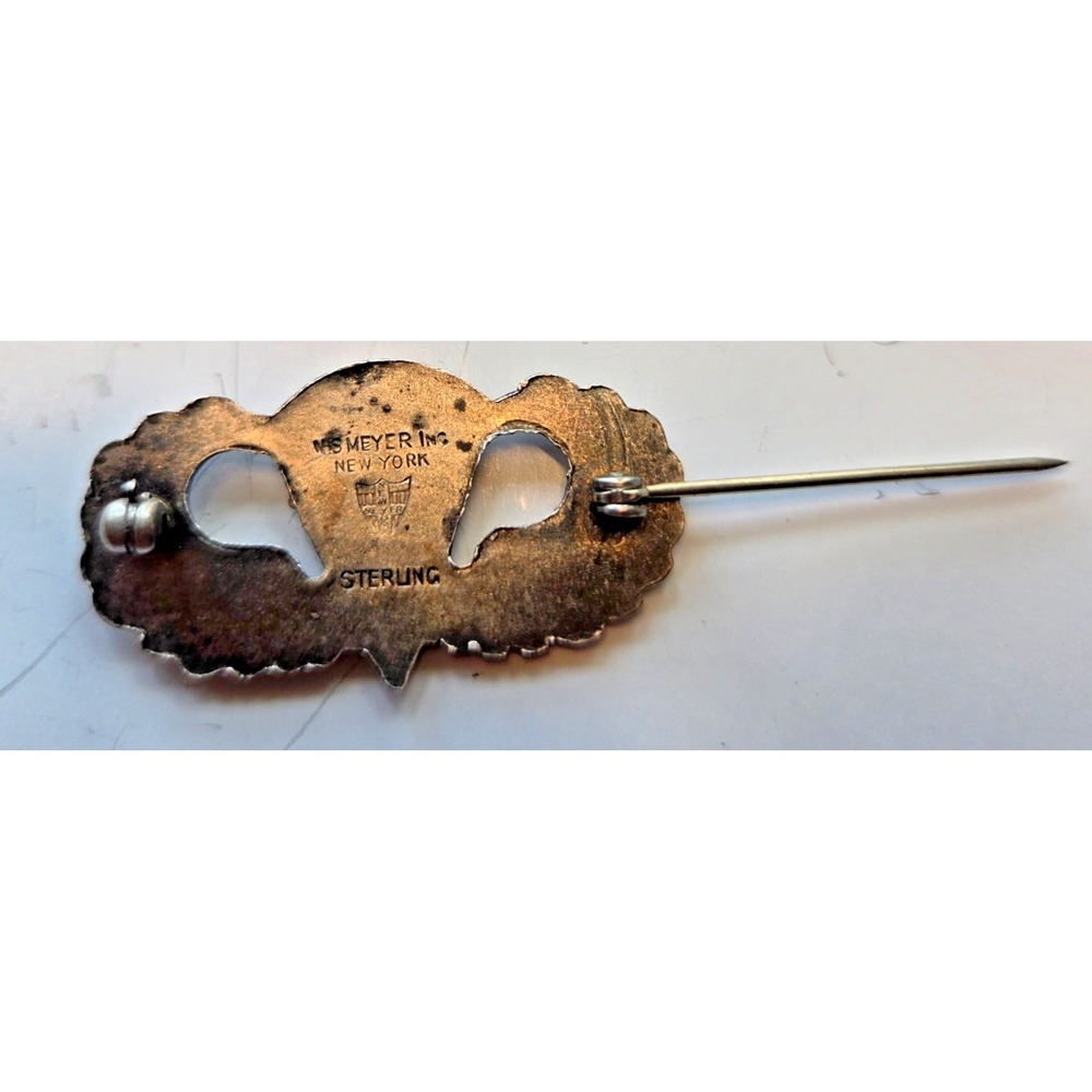 Army Airborne Paratrooper Jump Wings Badge Sterling pin-back Meyers NY Stamped - Picture 3 of 4